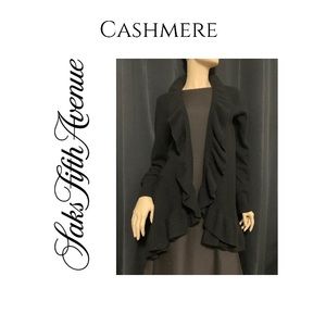 SAKS FIFTH AVE CASHMERE OPEN DRAPED SWEATER XL
